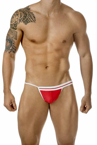 PPÜ Red/White Asymmetrical Thong
