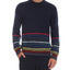 PS BY PAUL SMITH BLUE CREW-NECK PULLOVER WITH MULTICOLOR STRIPES