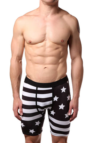 PSD Black/White Stars & Stripes Boxer Brief