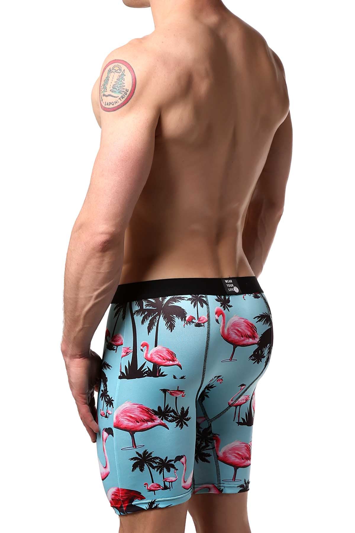 PSD Turquoise/Pink Flamingo Inn Boxer Brief