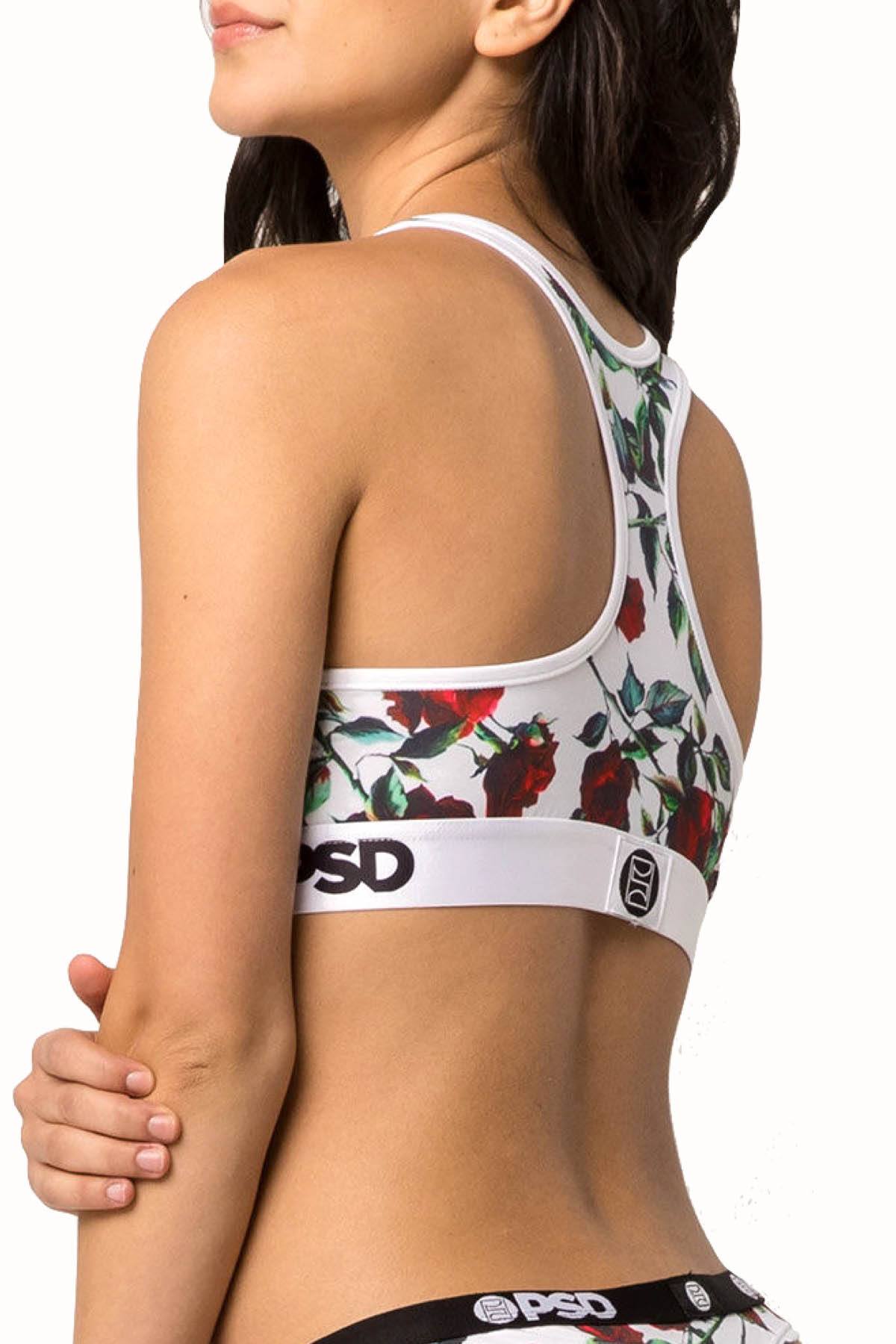 PSD White/Red Rose II Sport Bra