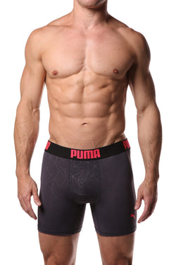 PUMA Grey Geometric Print Boxer Brief thumbnail 1