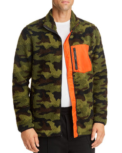 Pacific & Park Camo Sherpa Regular Fit Fleece Jacket Camo/Orange thumbnail 1