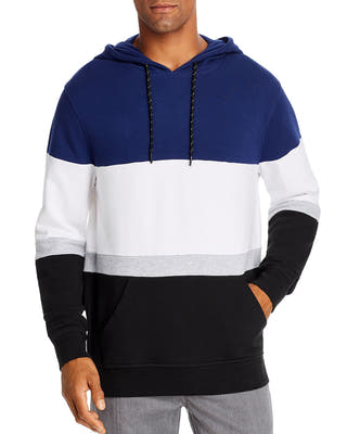 Pacific & Park Color-block Hooded Sweatshirt Navy