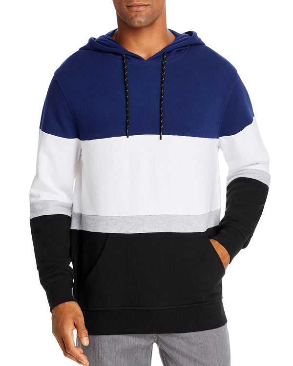 Pacific & Park Color-block Hooded Sweatshirt Navy