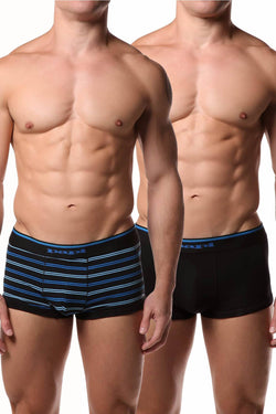 Papi Black/Blue Stripe Stretch Brazilian Trunk 2-Pack thumbnail 1
