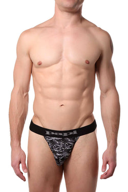 Papi Black/Grey Digital-Camo Microflex Brazilian Thong thumbnail 1