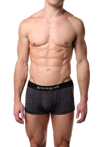 Papi Black/Grey Stripe Brazilian Trunk