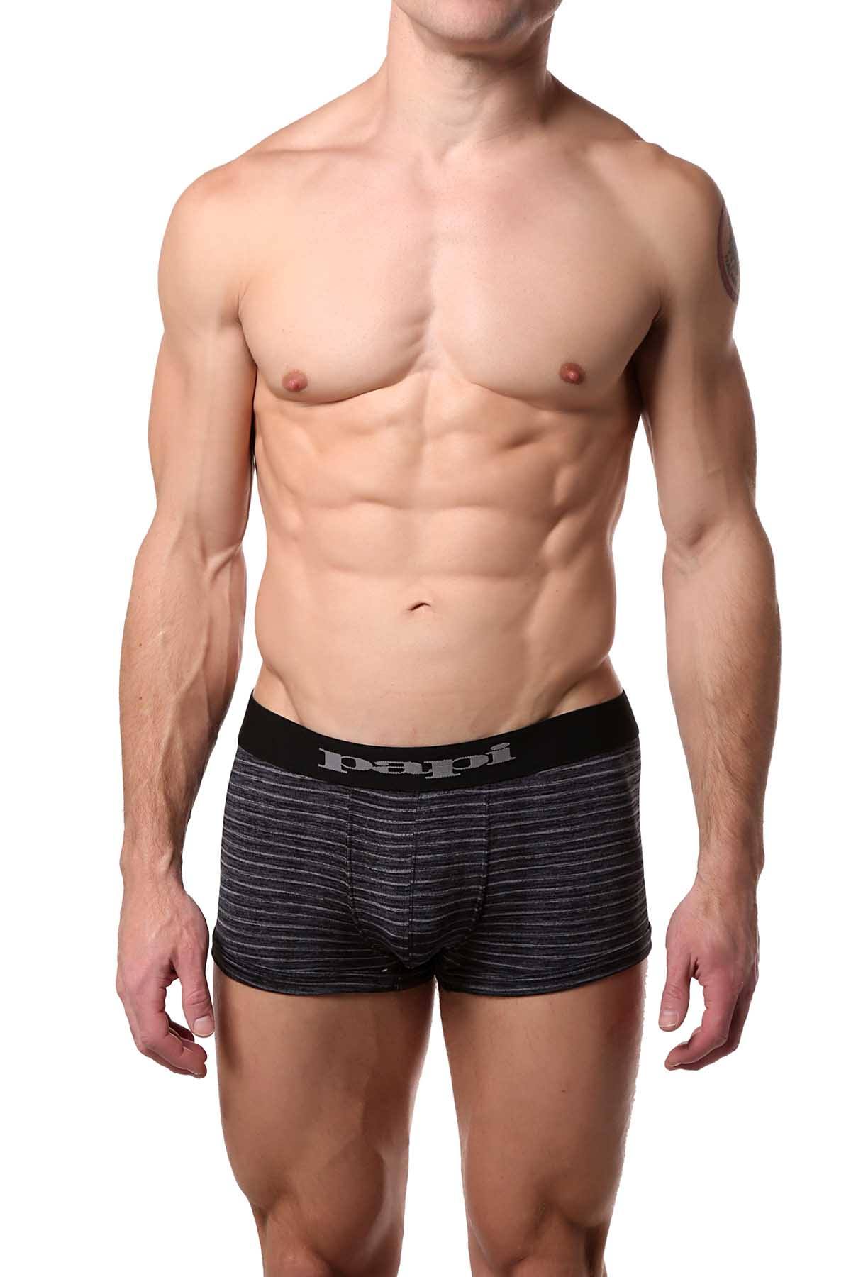 Papi Black/Grey Stripe Brazilian Trunk