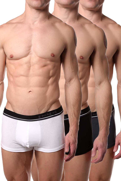 Papi Black/Grey/White Brazilian Trunk 3-Pack