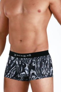 Papi Black Microflex Peached Single Animal Print Brazilian Trunk thumbnail 3