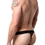 Papi Black/Orange Striped Microflex Brazilian Thong