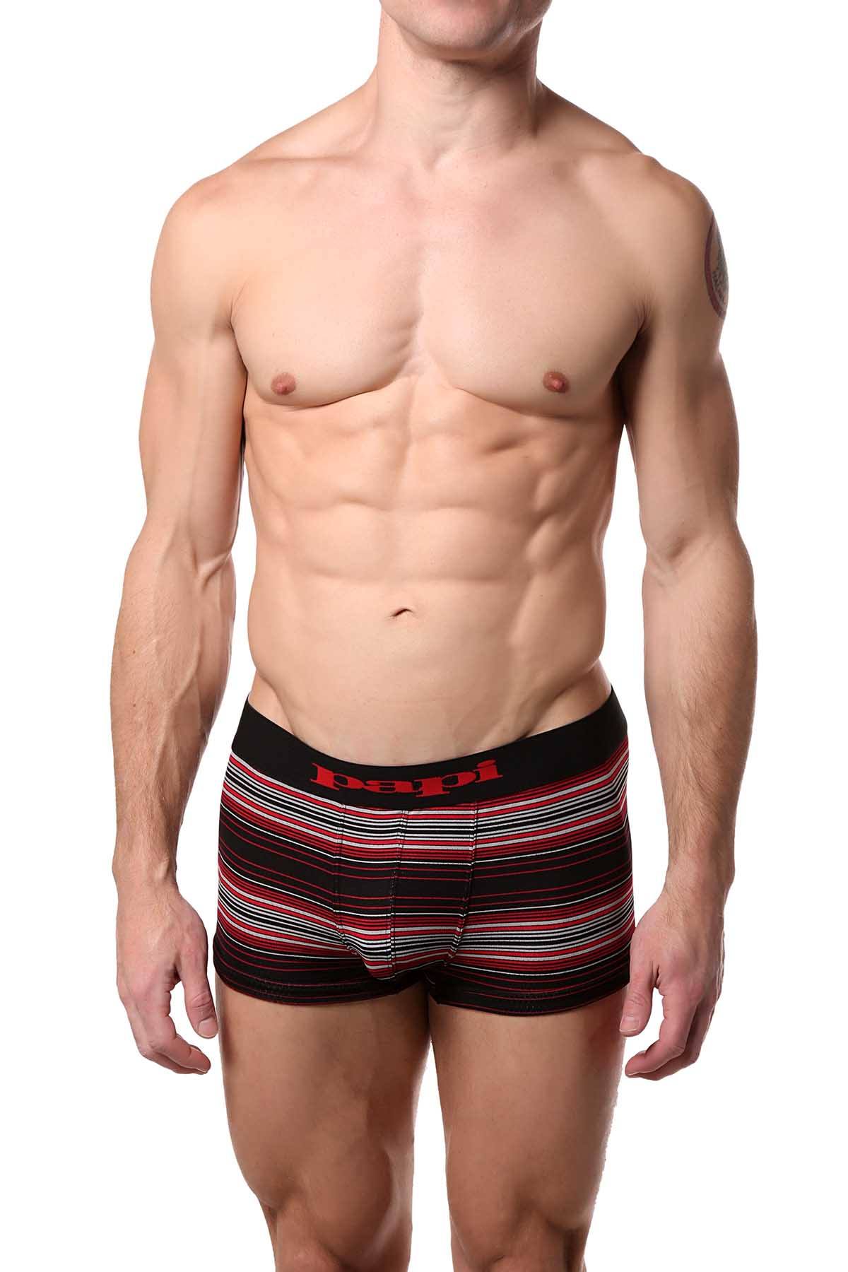 Papi Black/Red/Grey Stripe Brazilian Trunk