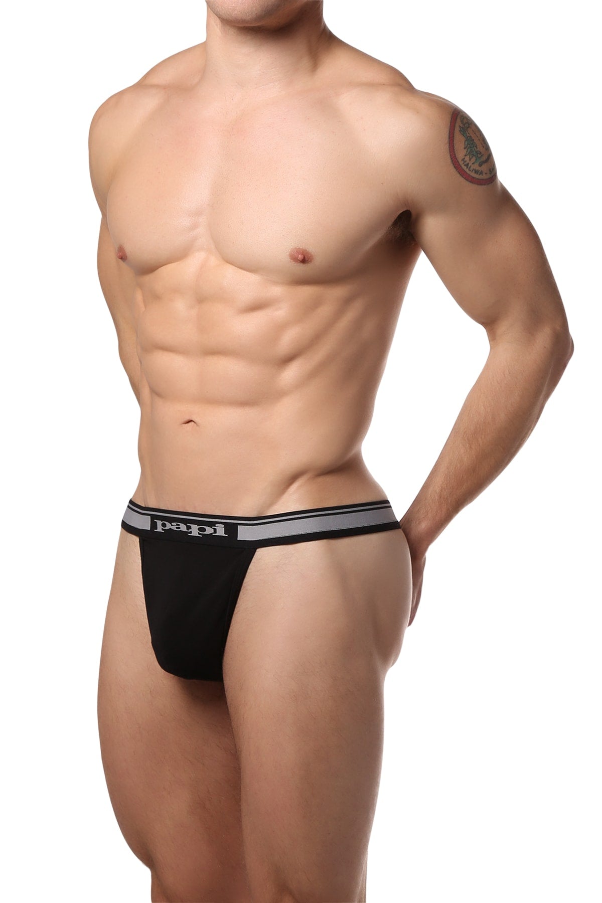 Papi Black Stretch Thong 2-Pack