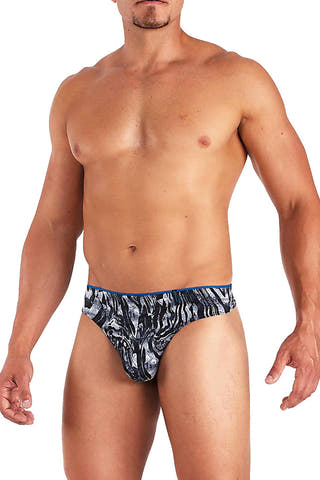 Papi Black/White Sci-Fi Skins Peached Jersey Thong