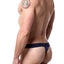 Papi Blue Geometric-Print Microflex Brazilian Thong