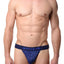 Papi Blue Geometric-Print Microflex Brazilian Thong