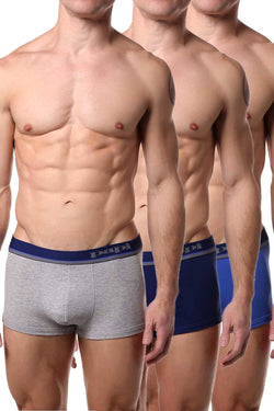 Papi Blue/Heather-Grey Brazilian Trunk 3-Pack thumbnail 1