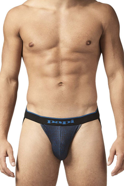 Papi Blue Leopard 2PK Microflex Jockstrap