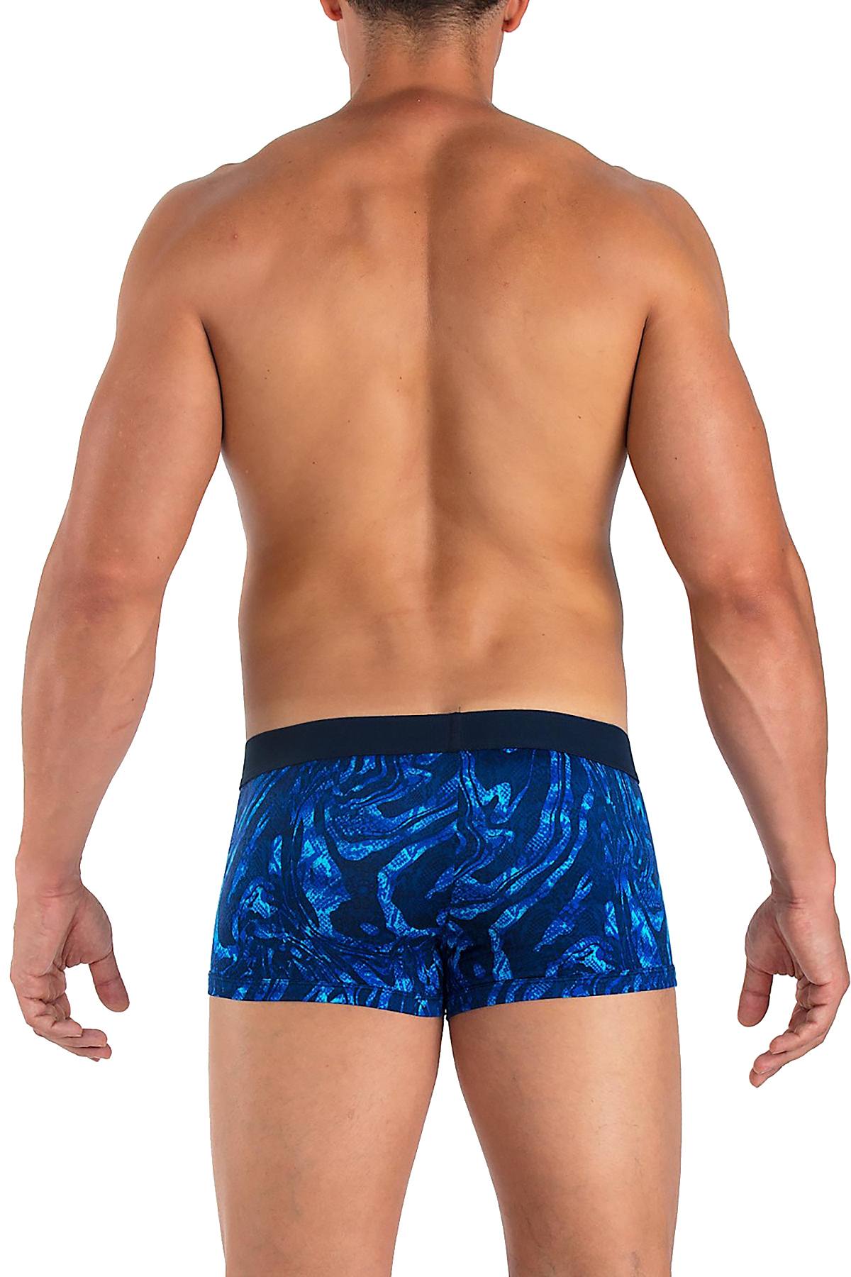 Papi Blue Microflex Peached Single Animal Print Brazilian Trunk