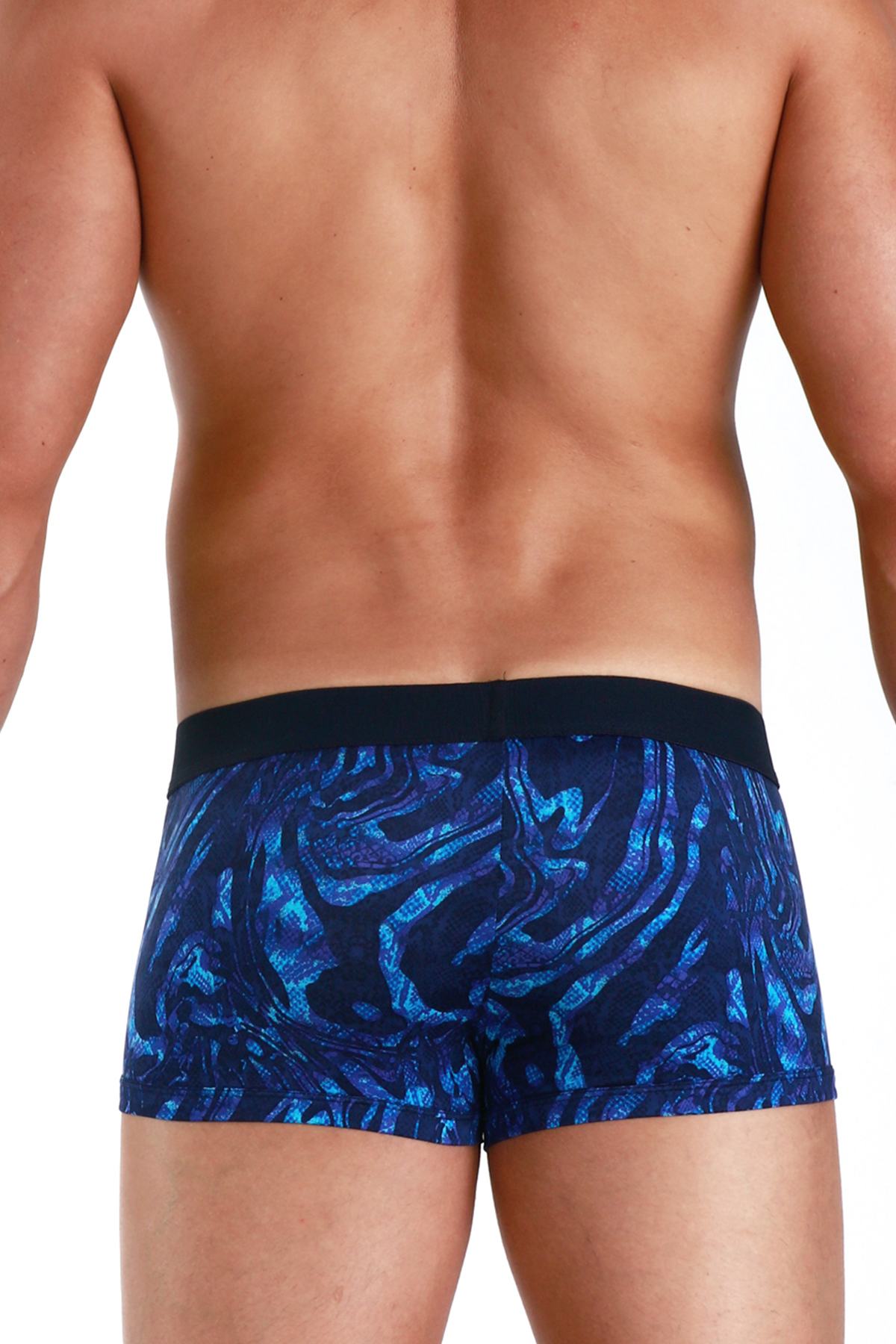 Papi Blue Microflex Peached Single Animal Print Brazilian Trunk