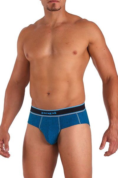 Papi Blue-Rain Textured Sport Injected Slub Jersey Euro Brief