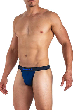 Papi Blue Solid Microflex Thong thumbnail 2