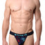 Papi Blue/Turquoise Striped Microflex Brazilian Thong