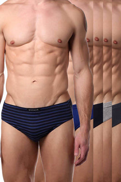 Papi Color-Pop Striped/Solid-Basics Premium Cotton Low-Rise Brief 5-Pack thumbnail 1