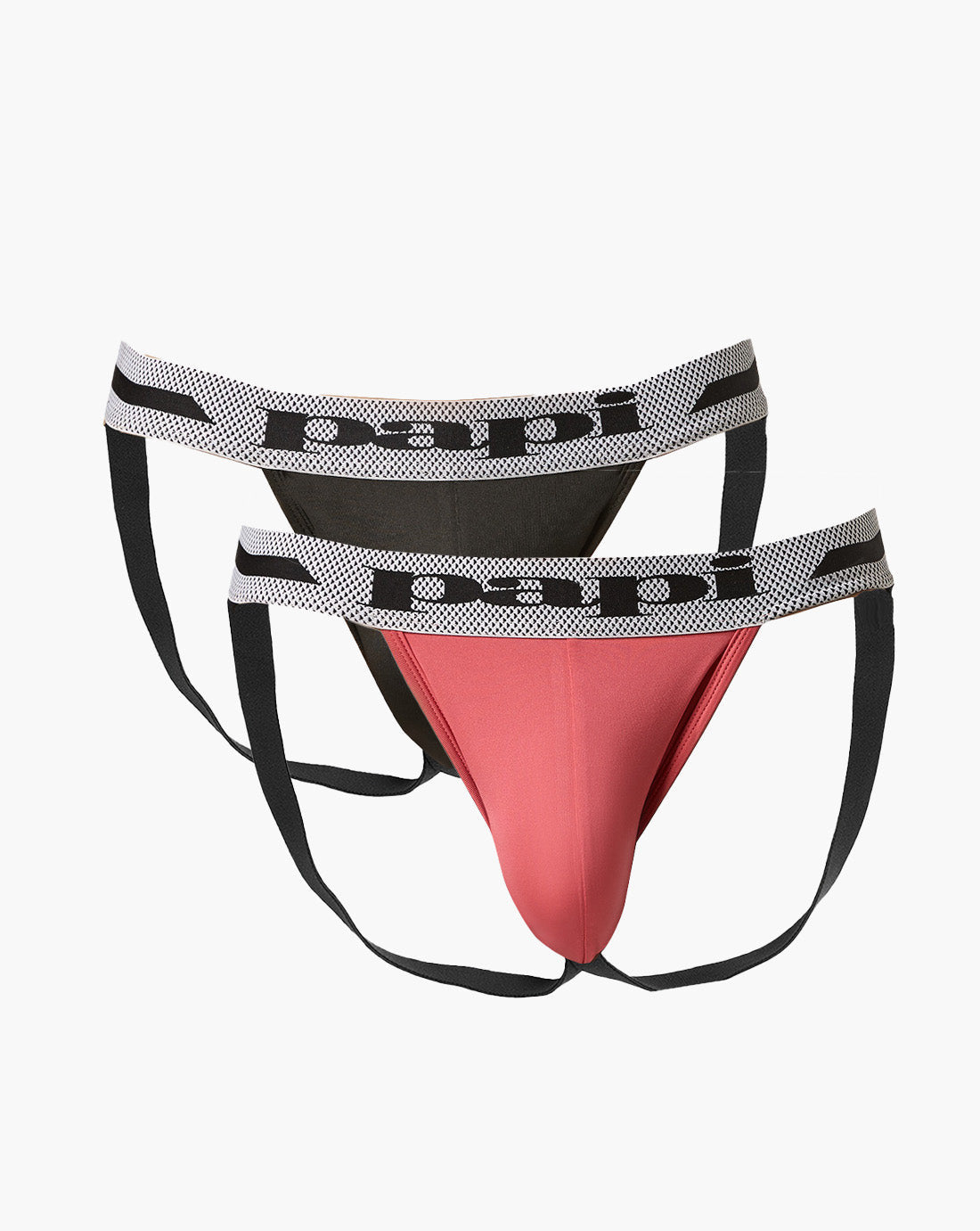 Papi Fruit Dove and Black 2-Pack Microfiber Jockstraps