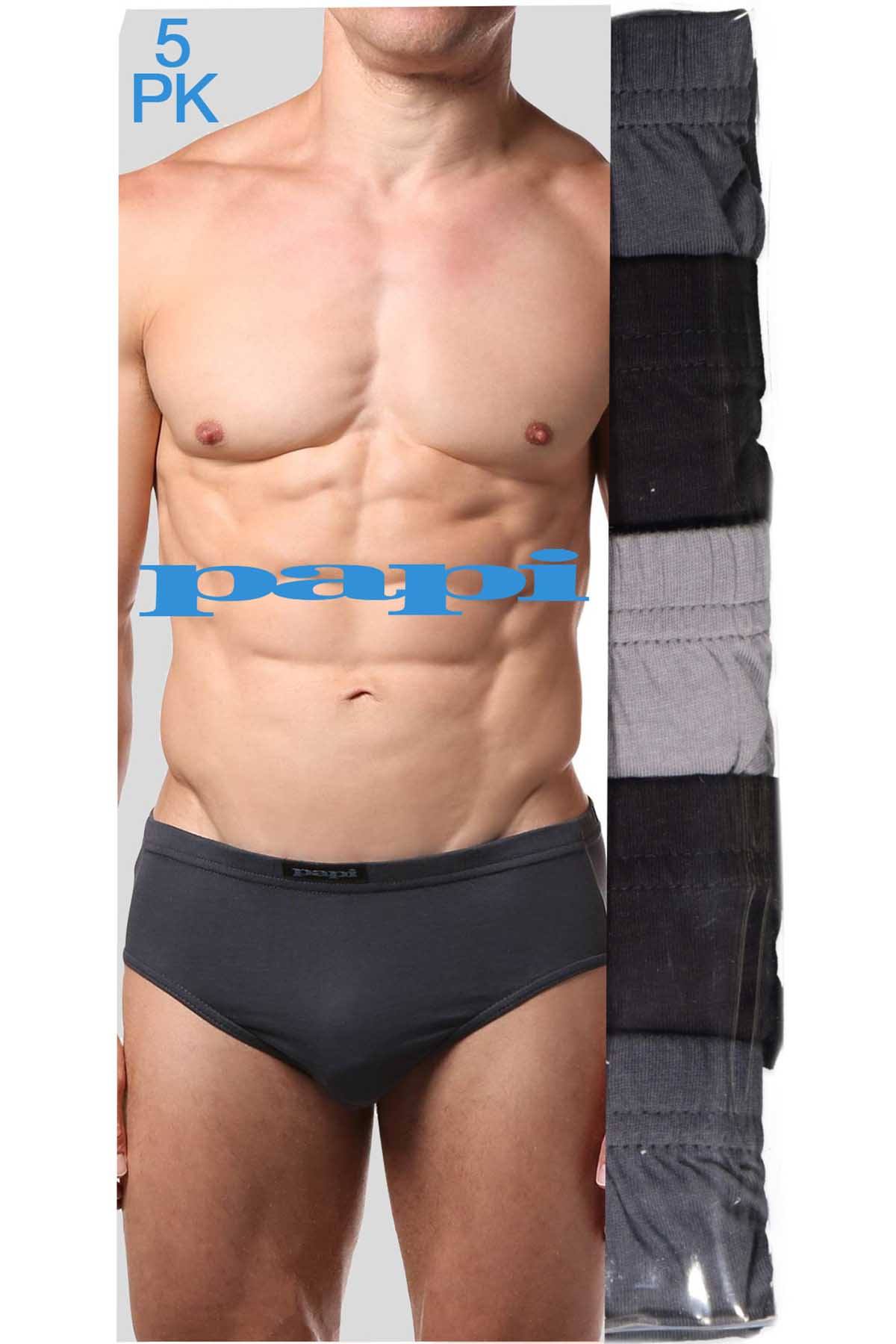 Papi Grey/Black Low-Rise Brief 5-Pack