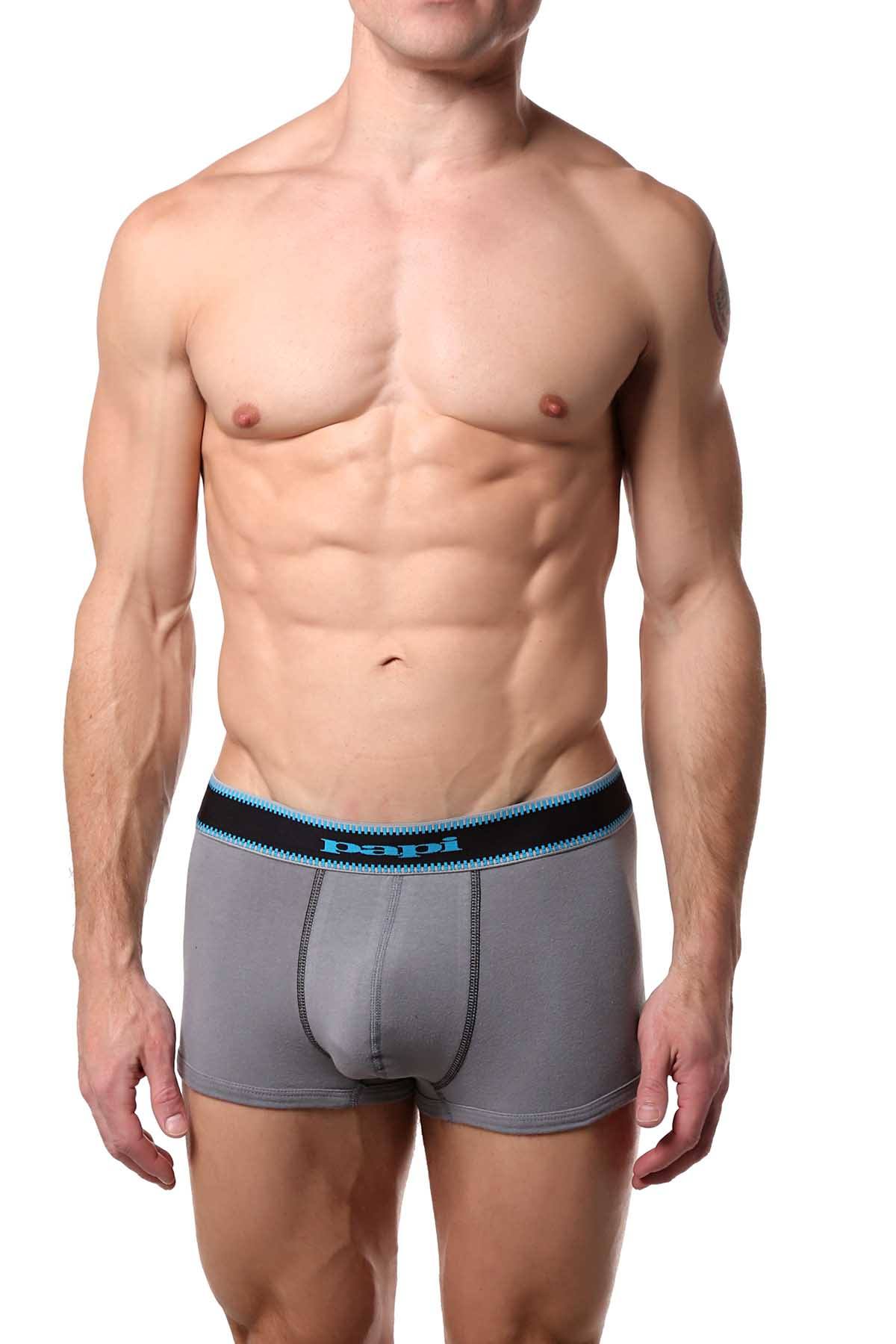 Papi Grey/Teal/Navy Film-Strip Brazilian Trunk 3-Pack