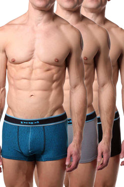 Papi Grey/Teal/Navy Film-Strip Brazilian Trunk 3-Pack thumbnail 1