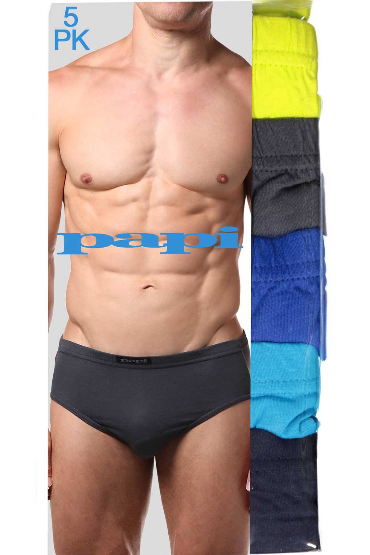 Papi Lime/Blue/Navy/Grey/Black Low-Rise Brief 5-Pack