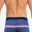Papi Navy/Very-Berry Beachside Stripes Brazilian Trunk