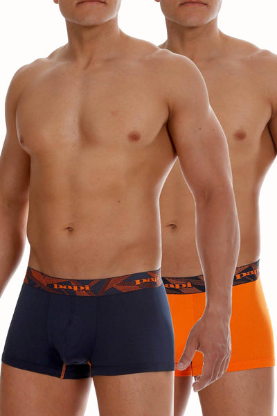 Papi Orange/Navy Performance-Mesh Brazilian Trunk 2-Pack