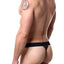 Papi Orange/Navy Splatter-Print Microflex Brazilian Thong