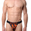 Papi Orange/Navy Splatter-Print Microflex Brazilian Thong