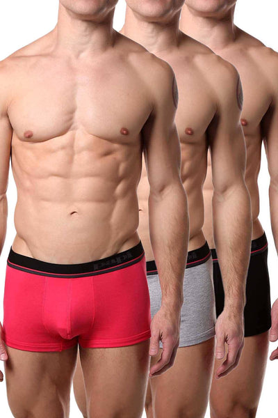 Papi Pink/Grey/Black Brazilian Trunk 3-Pack