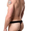 Papi Red/Black Geometric Microflex Brazilian Thong