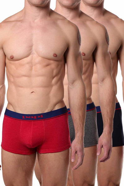 Papi Red/Grey/Black Brazilian Trunk 3-Pack