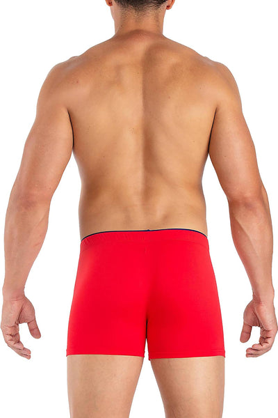 Papi Red Solid Skins Peached Jersey Mesh Brazilian Trunk
