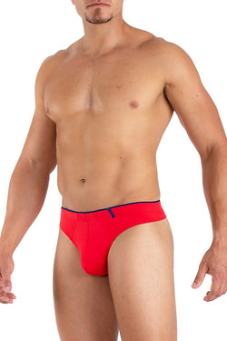 Papi Red Solid Skins Peached Jersey Mesh Thong thumbnail 1