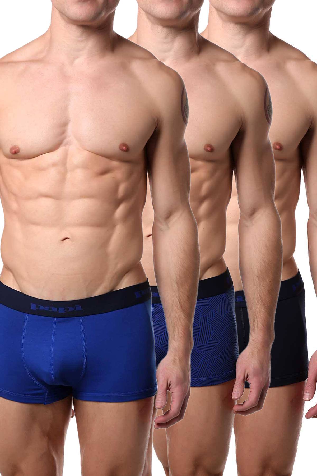 Papi Royal/Navy Patterned Brazilian Trunk 3-Pack