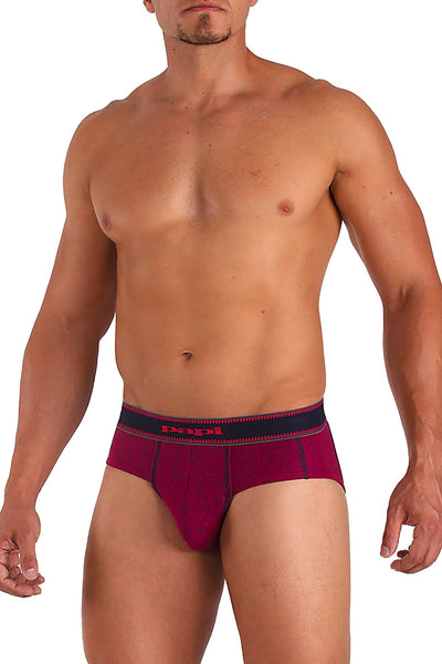 Papi Ruby-Red Textured Sport Injected Slub Jersey Euro Brief