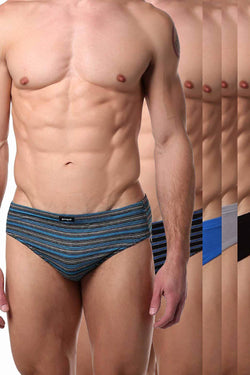Papi Stripes-and-Solids Premium Cotton Low-Rise Brief 5-Pack thumbnail 1