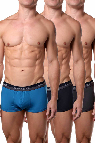 Papi Teal/Grey/Navy Sport-Performance Trunk 3-Pack