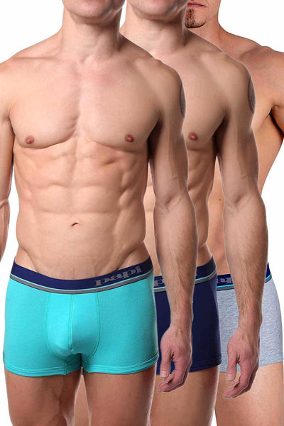 Papi Tiffany-Blue/Heather-Grey/Royal Brazilian Trunk 3-Pack