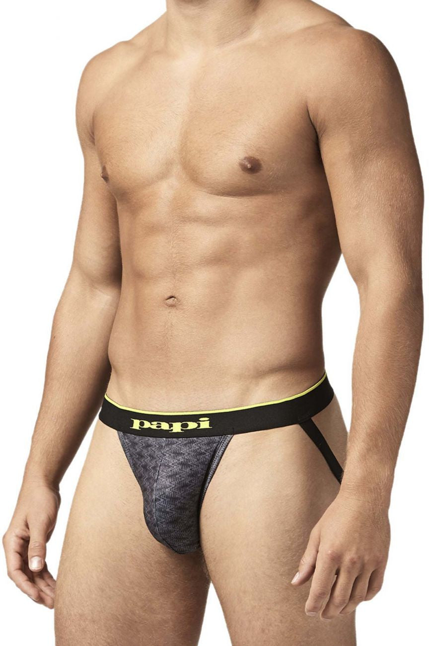 Papi charcoal Graphic 2PK microflex Jockstrap