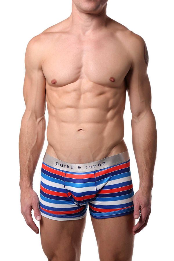 Parke & Ronen American Drexel-Stripe Printed Low-Rise Trunk